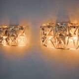 Pair of Kinkeldey sconces, cut crystals, Germany, 1970