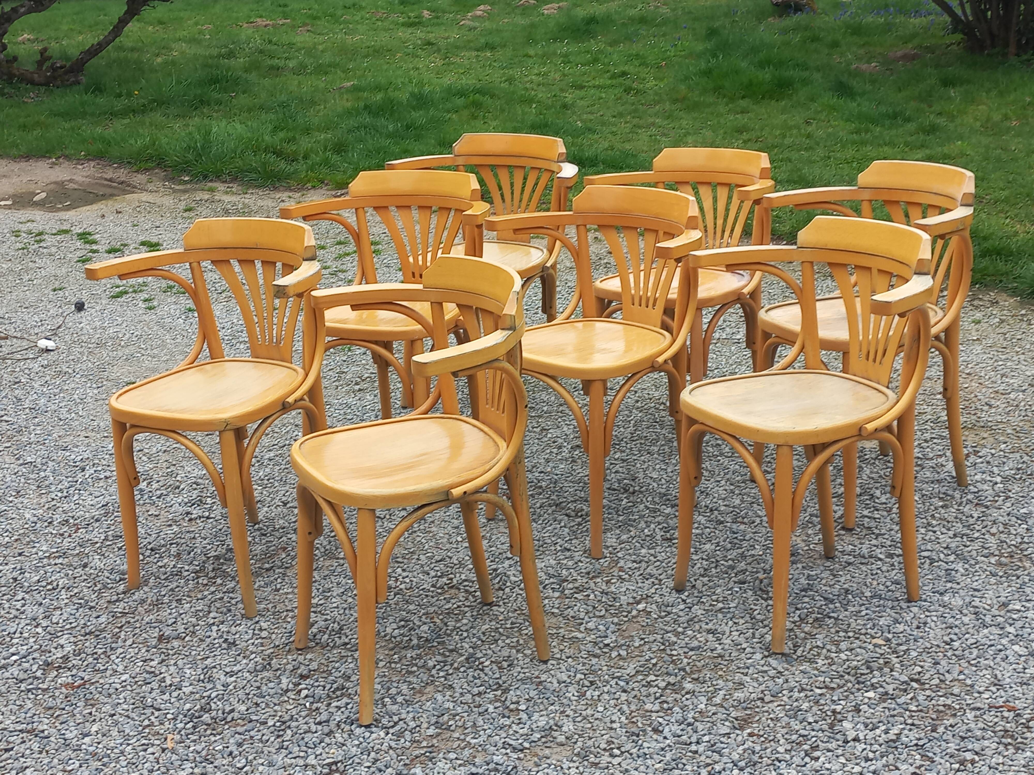 Set of 8 bistro chairs from the 50s/60