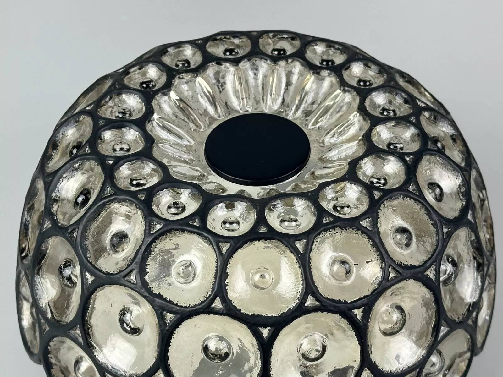 Ceiling light from the 60s and 70s Glashütte Limburg Germany glass & metal
