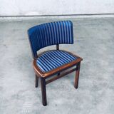 Set of Art Deco Curved Back Side Chairs, France, 1930s