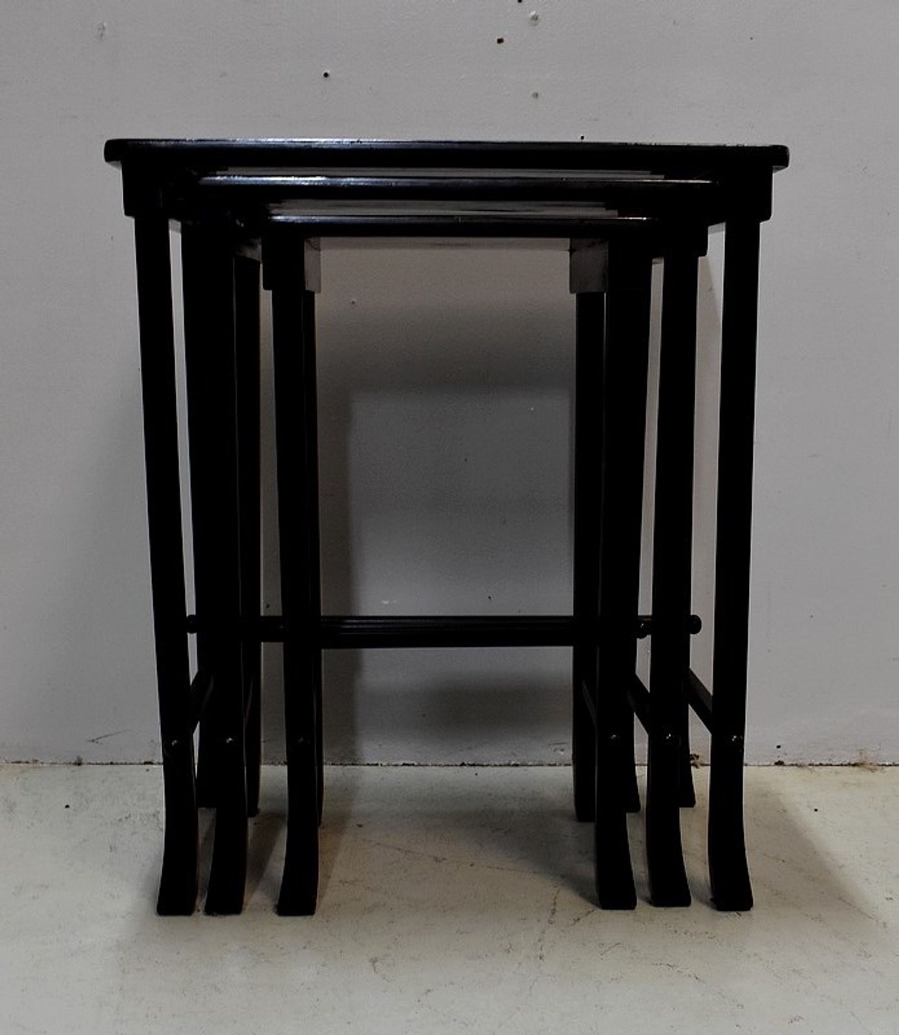 Chinese pull out tables in lase black