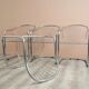 Chrome wire dining chairs by gastone rinaldi, 1970's.