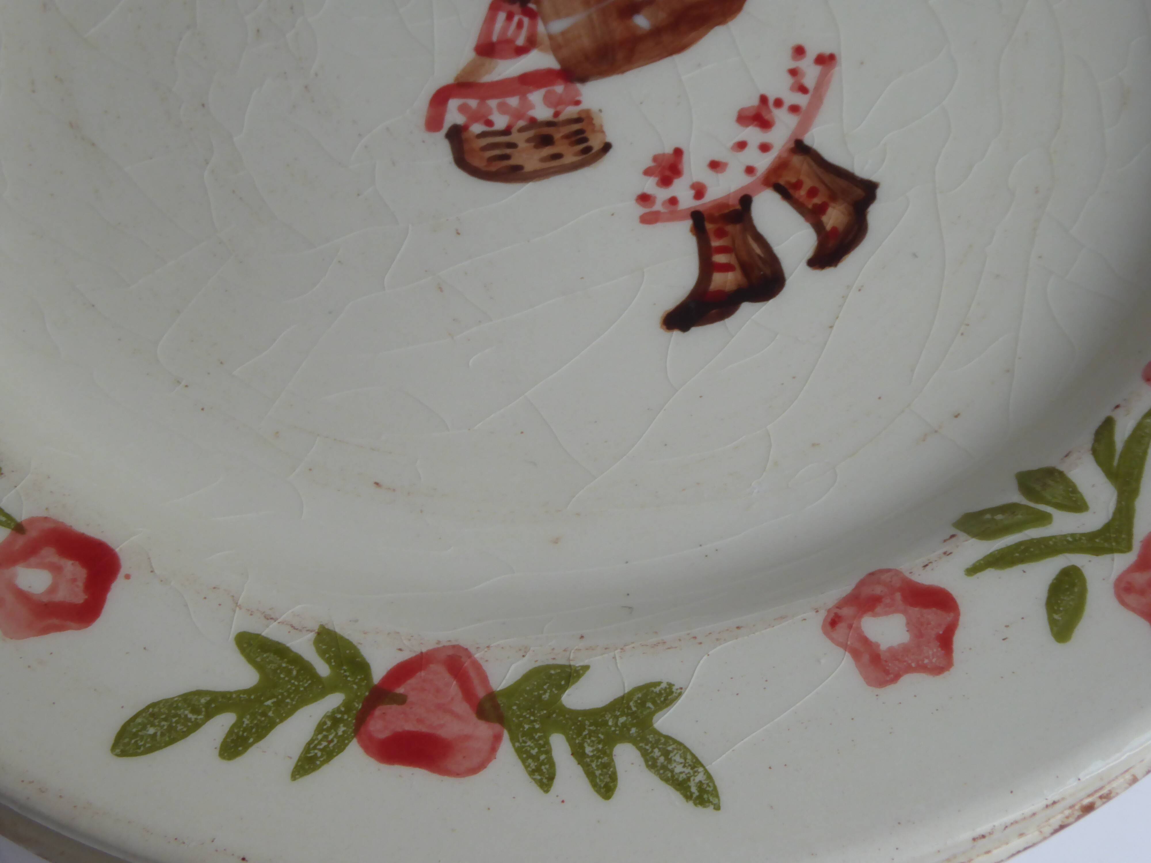 4 plates in old earthenware