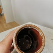 Vintage KIL Yugoslavia Ceramic Vase: Speckled Brown Glaze, 1970s Rustic Pot