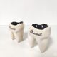 Set of two ceramic Fluocaril advertising ashtrays