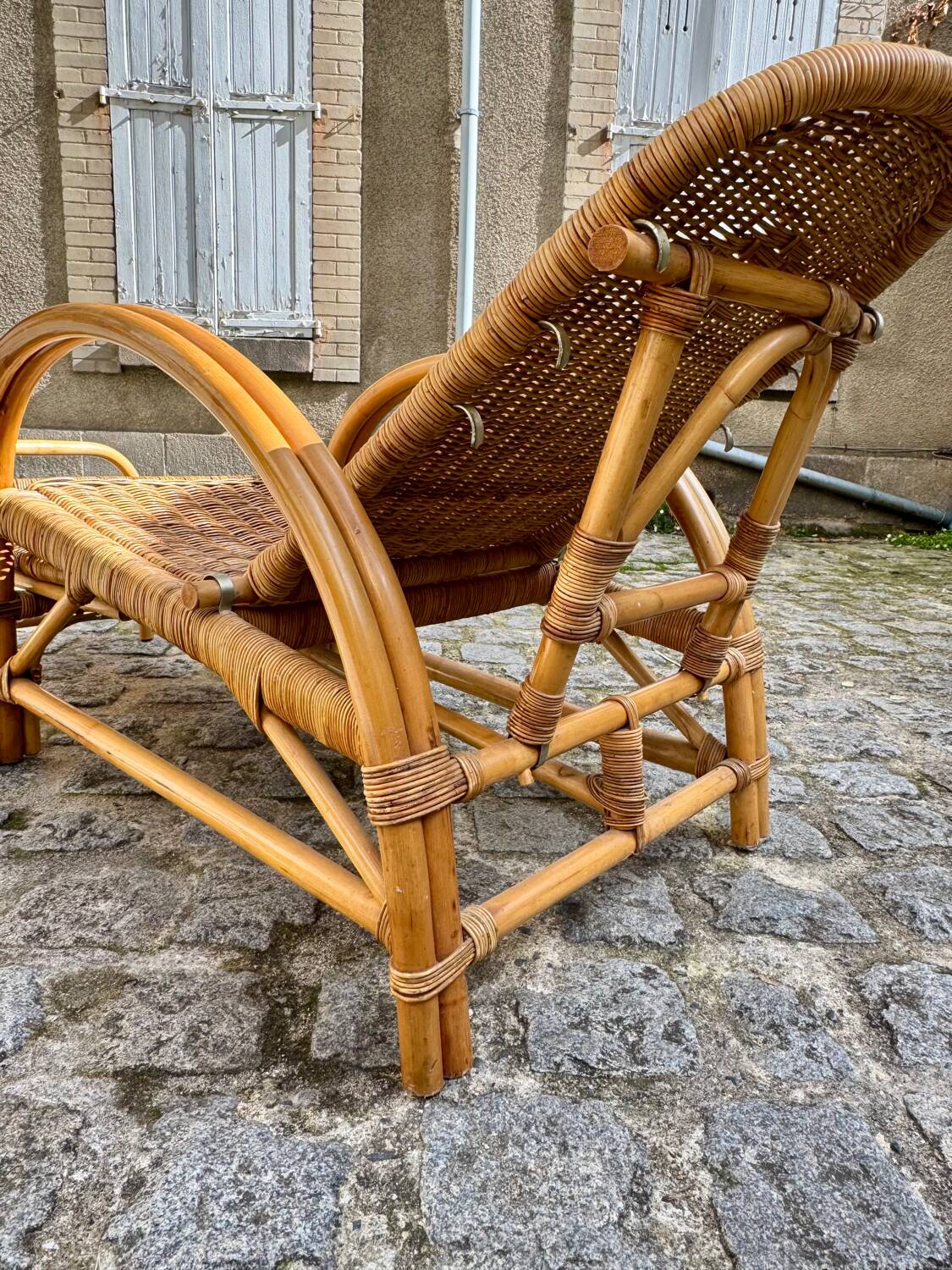Rattan and wicker lounge chair