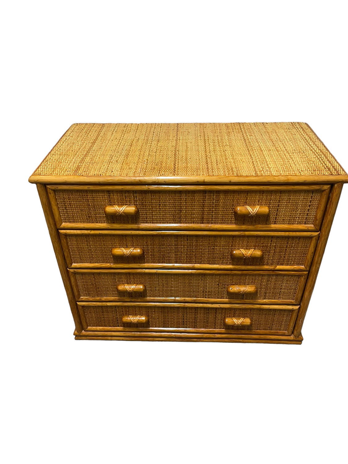 1970s rattan chest of drawers