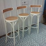 3 high bar cane chairs