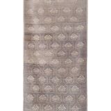 Vintage midcentury karapinar floral brown wool rug