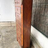 Weekly / chiffonnier, chest of drawers with 8 drawers in marquetry, marble top.