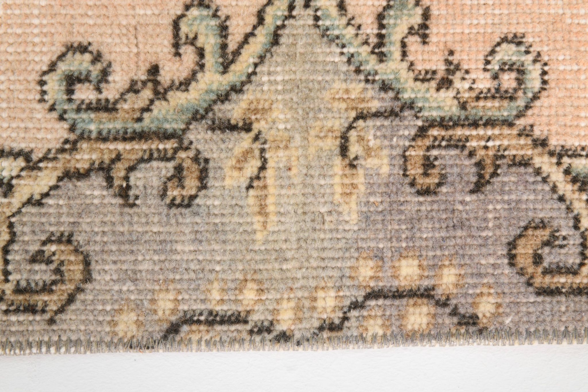 3x7 Cream & Brown Oriental Vintage Rug, 108x207Cm