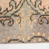 3x7 Cream & Brown Oriental Vintage Rug, 108x207Cm