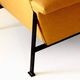 Eclectic Mid-Century Modern Sculptural Armchair in Mustard Yellow Fabric