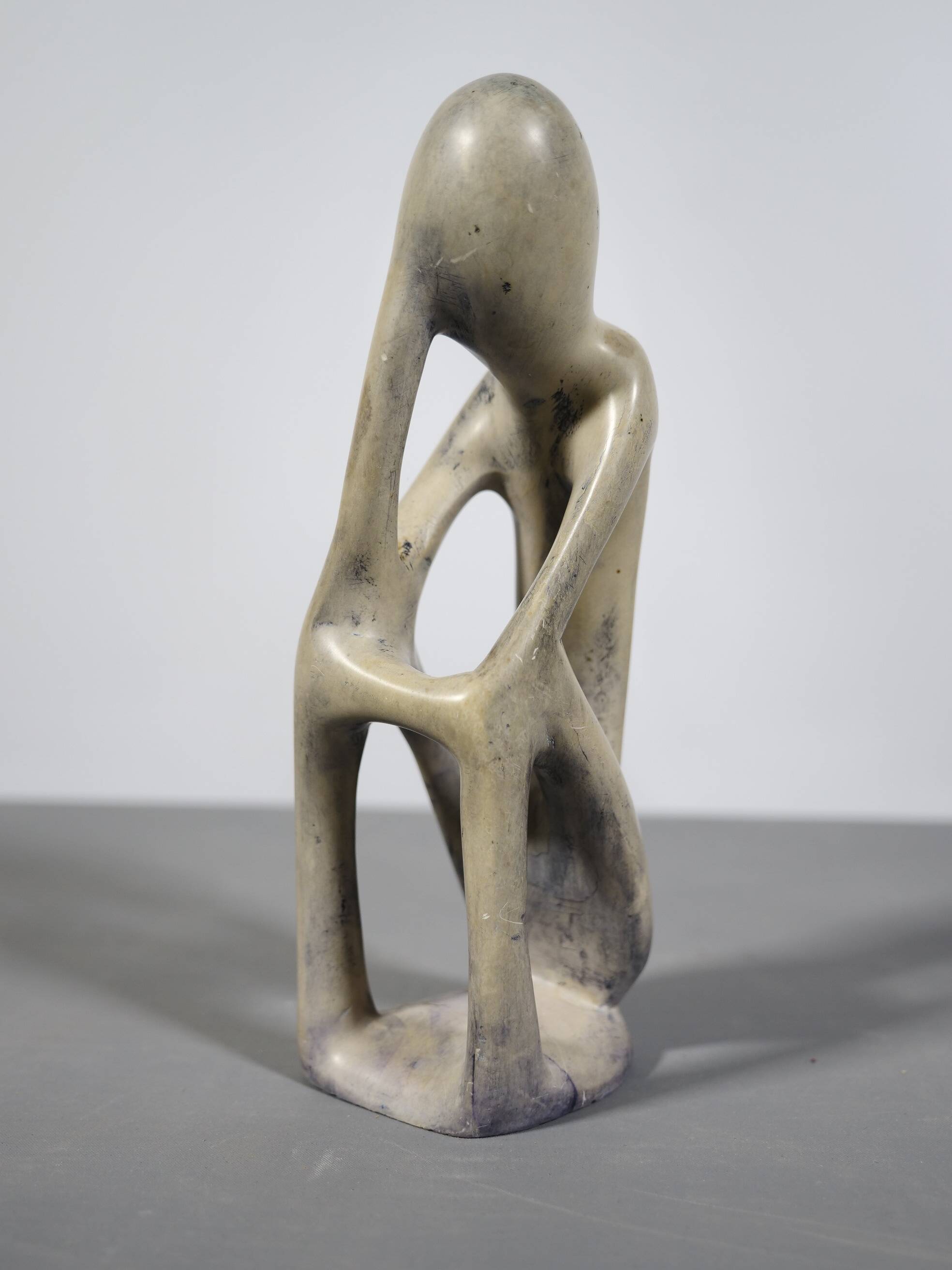 Design Soapstone Sculpture “The Thinker”, 1970s