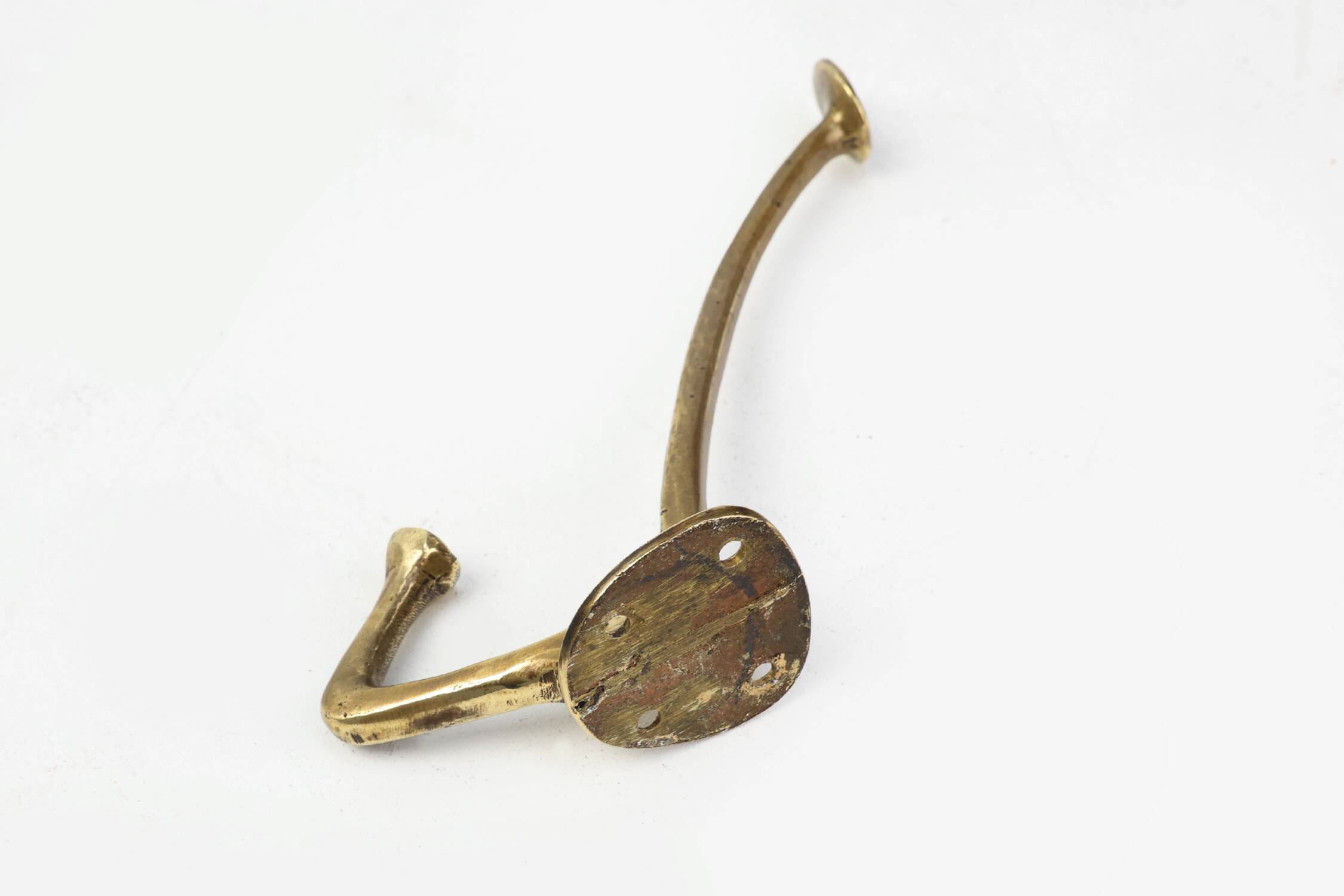 Set of 4 Adolf Loos brass art nouveau wall hooks, Vienna, Austria ca. 1910