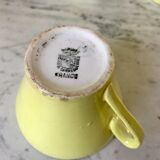 set of 10 coffee cups Digoin Sarreguemines pastel yellow color 50s