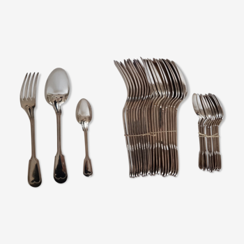 Buter ercuis: table covers and teaspoons in silver metal