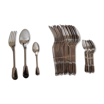 Couverts de  table et cuillères à thé en metal argenté  maison Ercuis