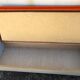 Bench chest and chair Skaï vintage orange 60s/70s