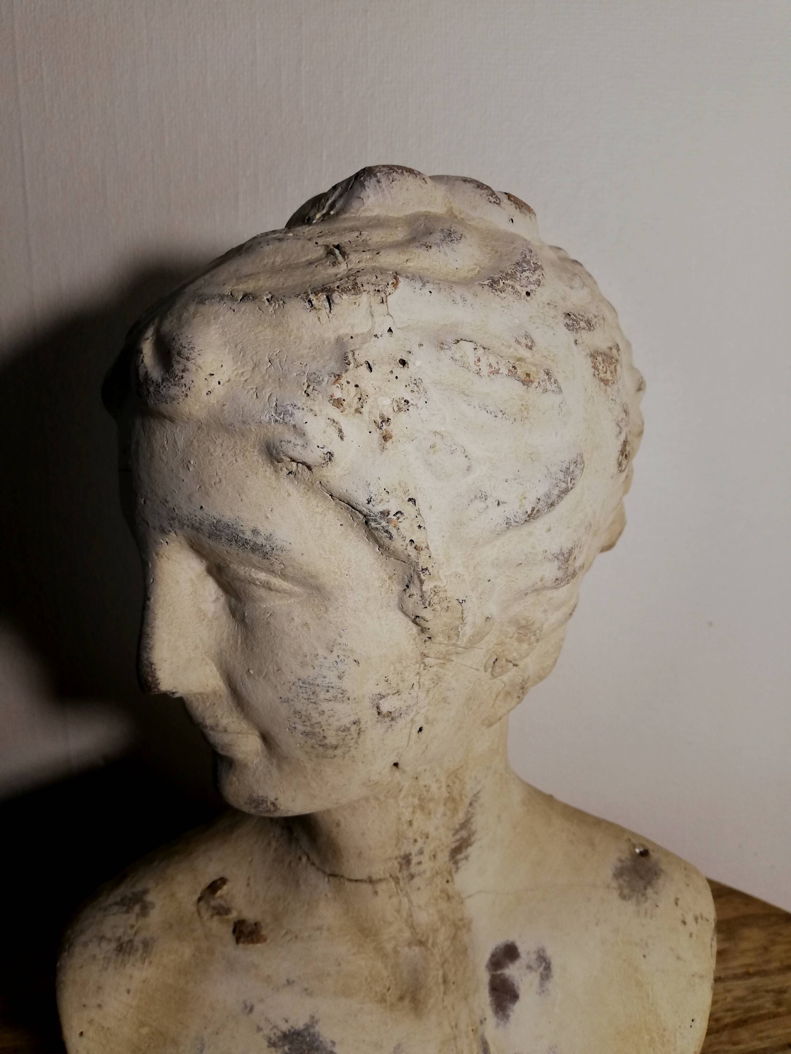 20th century plaster woman bust