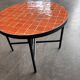 orange coffee table in handmade zellige from Morocco