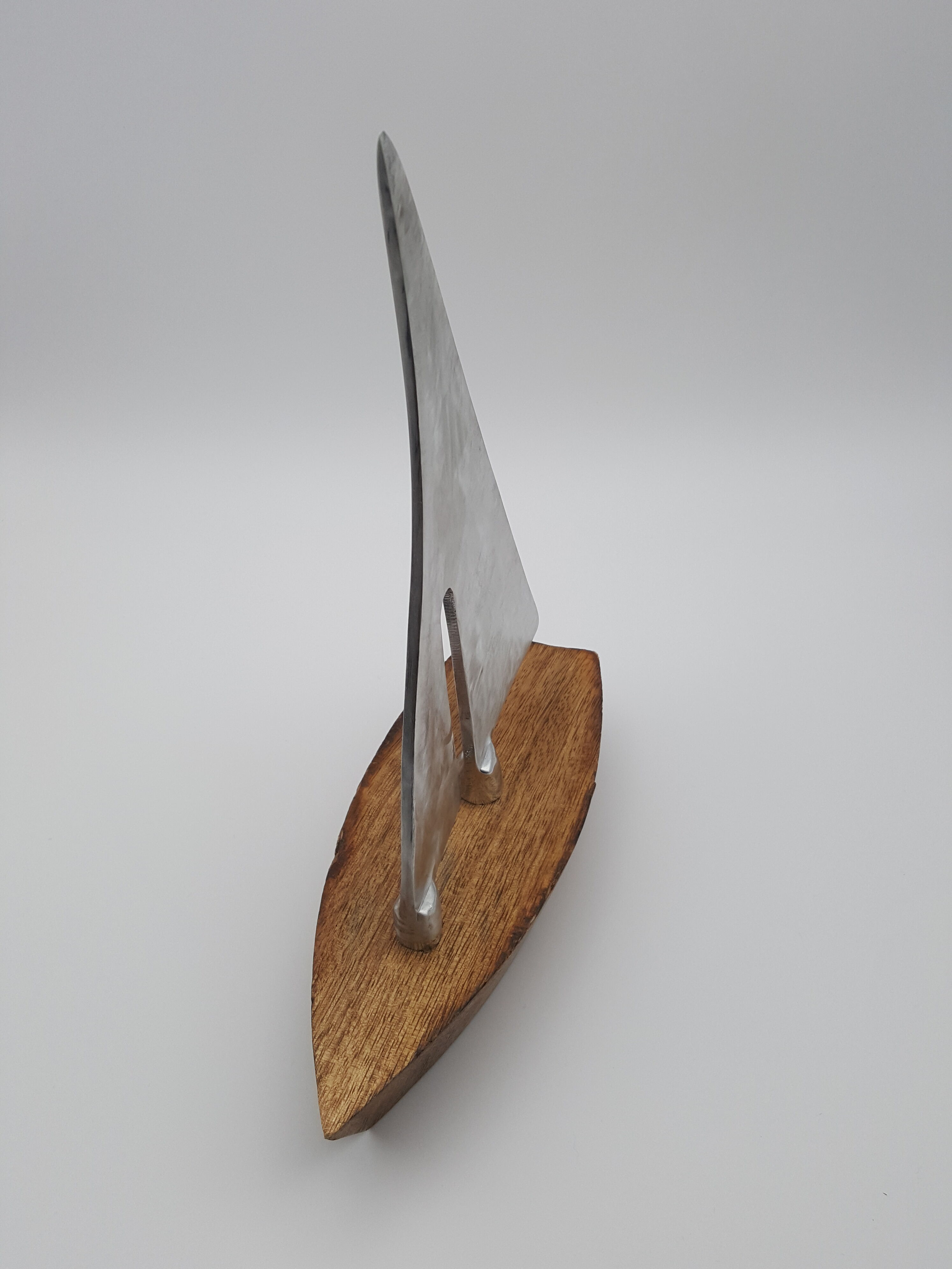 Wooden boat sail metallic metal brushed navy decoration