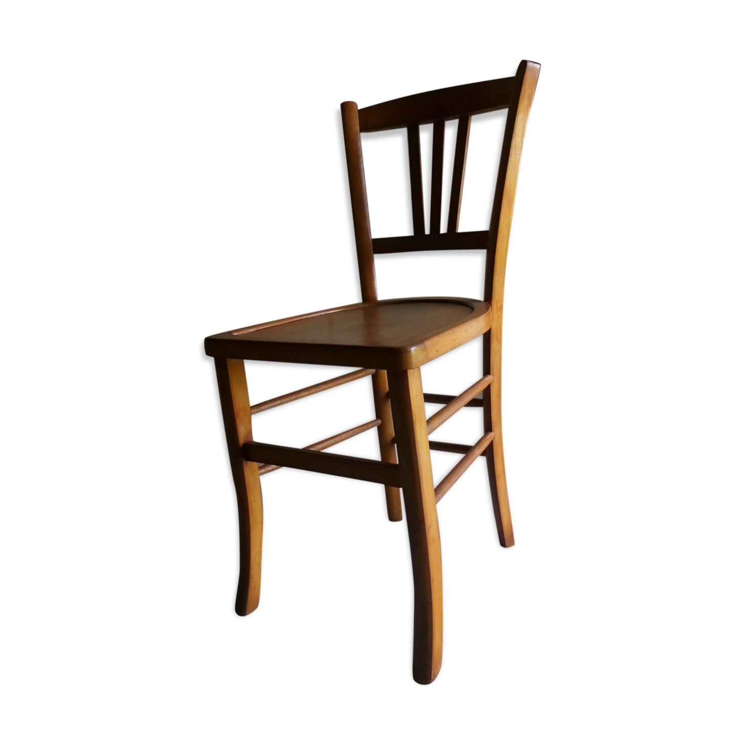 Blond wooden bistot chair from the 50s.