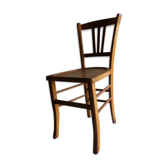 Chaise de bistot en bois blond des année 50.
