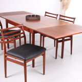 Danish teak draw-leaf dining table