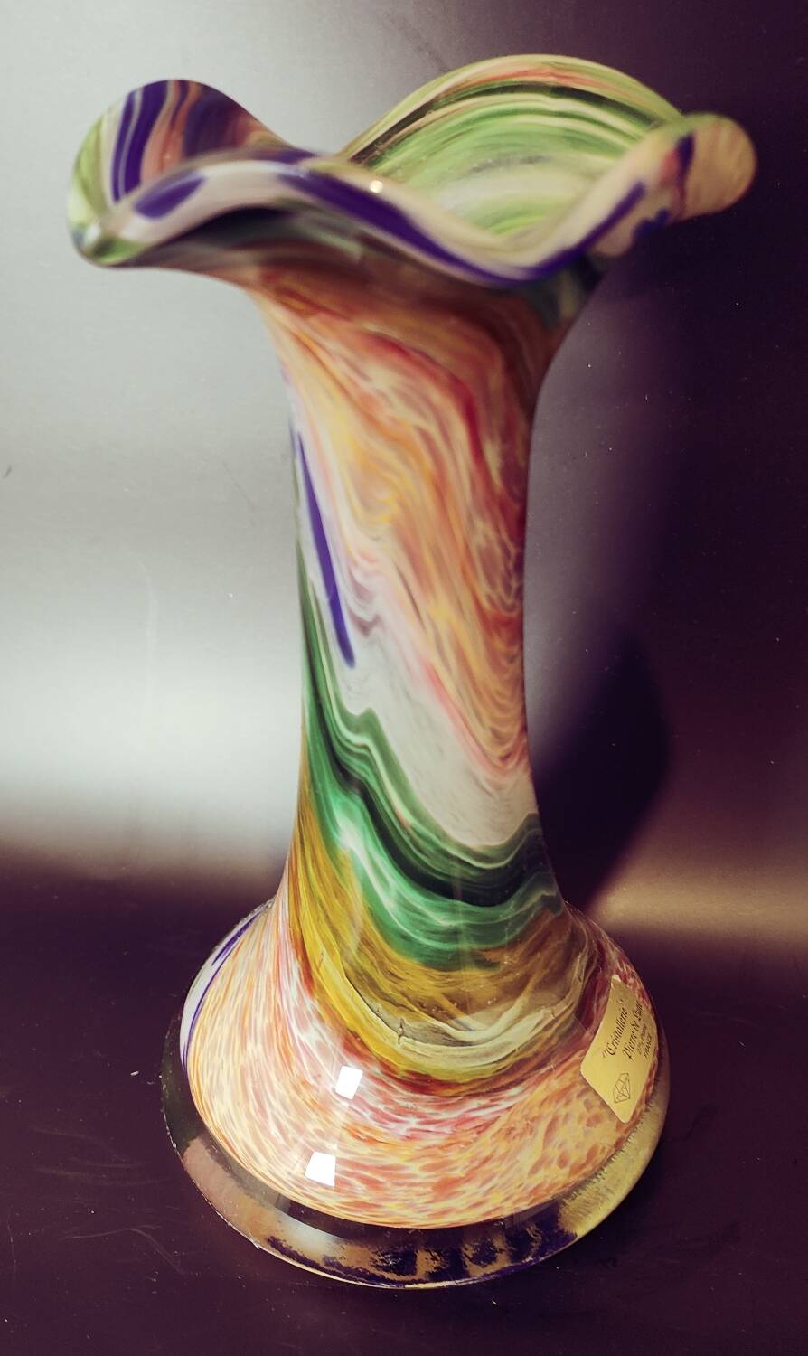 Blown glass vase from Cristallerie Pierre de Lune