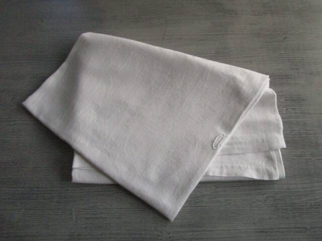 Old monogram damask tablecloth 215x150cm