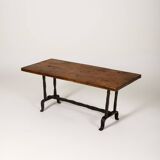 Coffee table in wood and wrought iron