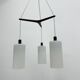Mid-century design pendant lamp teak and opaline glass, 1970s