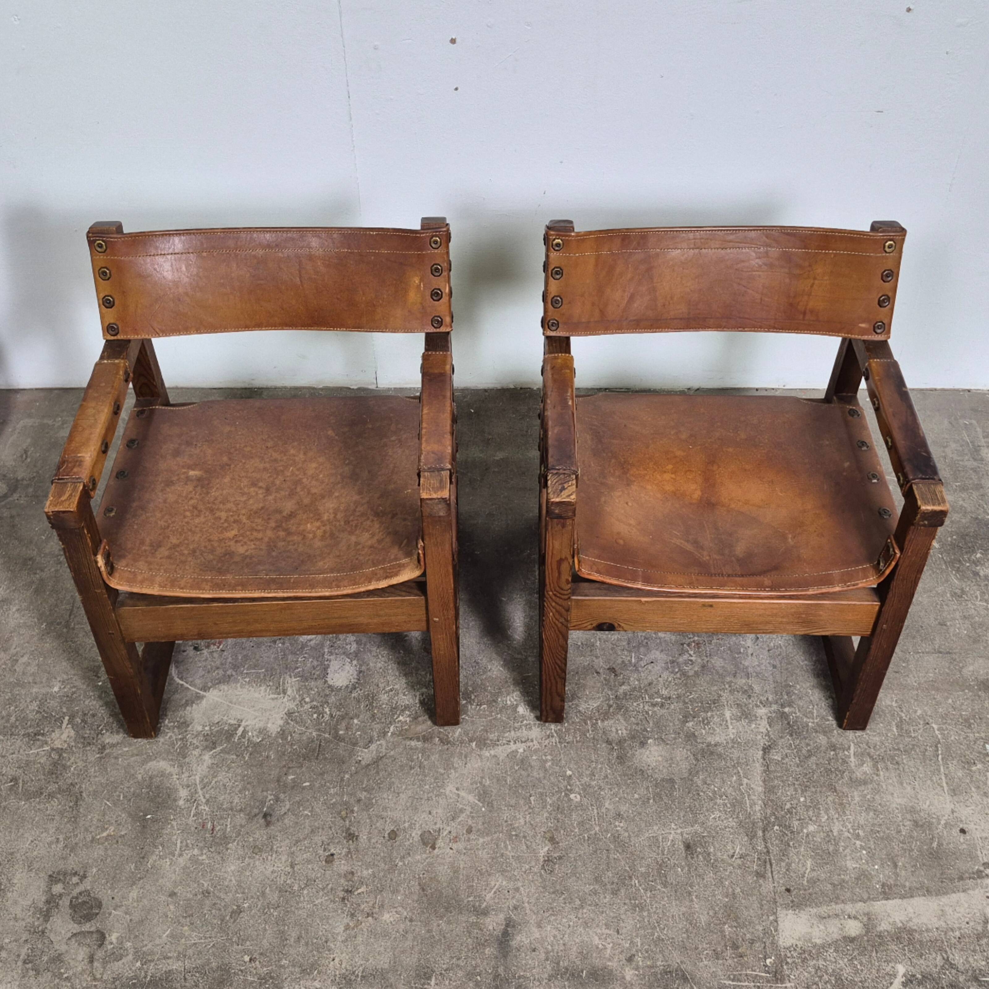 Ensemble de 2 fauteuils brutalistes de Biosca, Espagne, années 1950