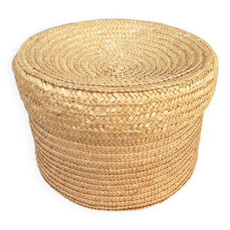 Straw covered basket