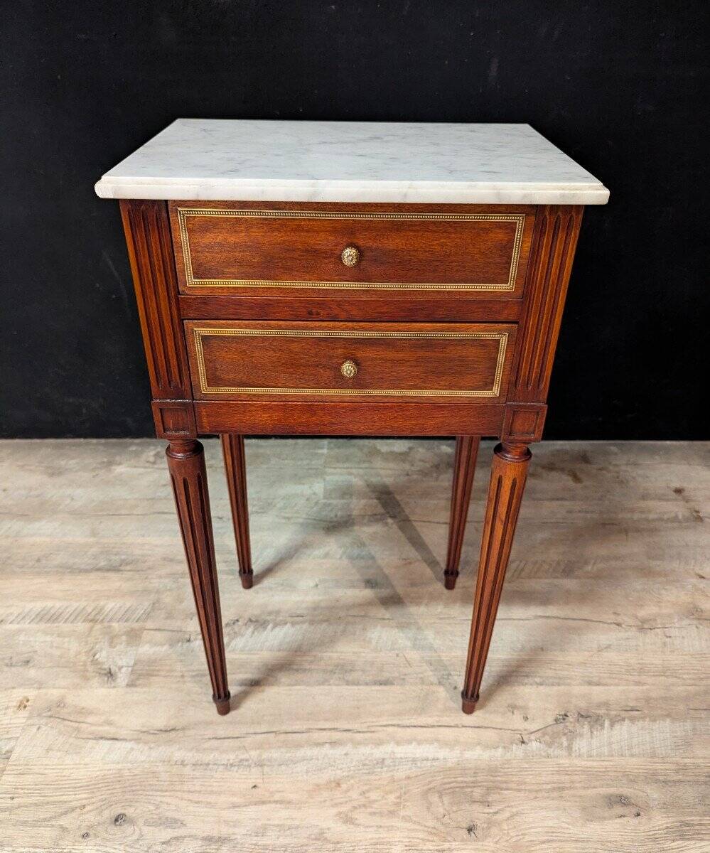 Pair of Louis XVI Style Mahogany Bedside Tables