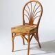Set of 4 rattan and floral fabric chairs