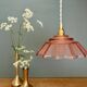 suspension vintage art deco lampshade in frosted pink glass