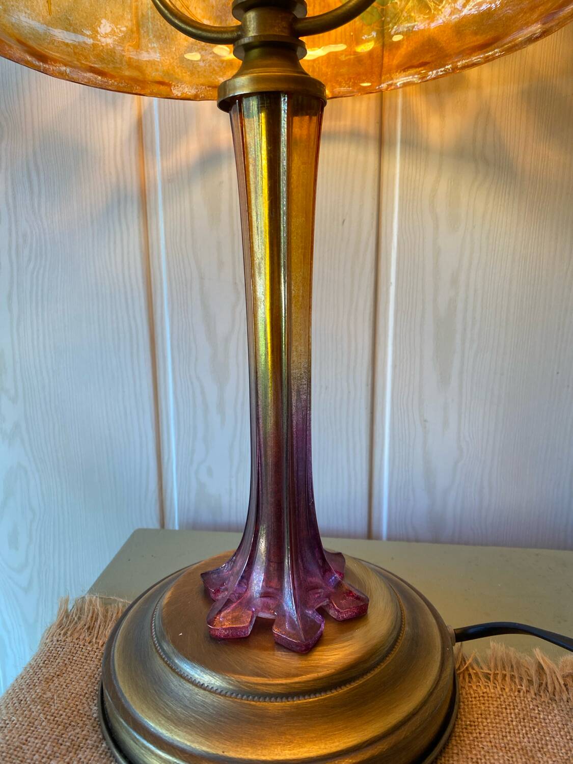 Art Nouveau style glass lamp