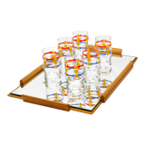1960 set of 6 glasses with mirror tray, Germany