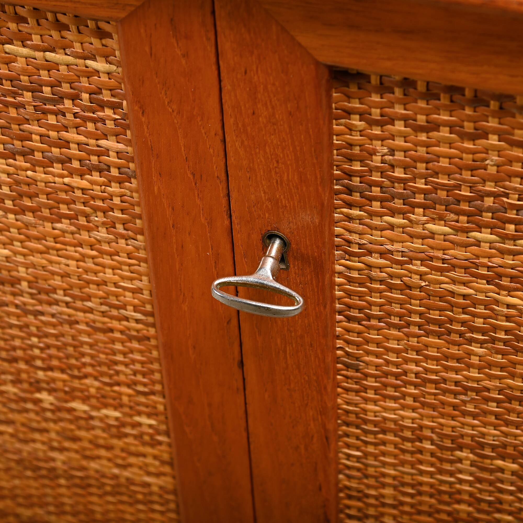 Alf Svensson Norrland Sideboard in Teak and Rattan for Bjästa Möbelfabrik