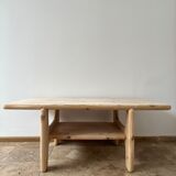 Danish mid-century free form pine coffee table