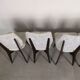 suite of 6 wooden chair and marbled grey white skai