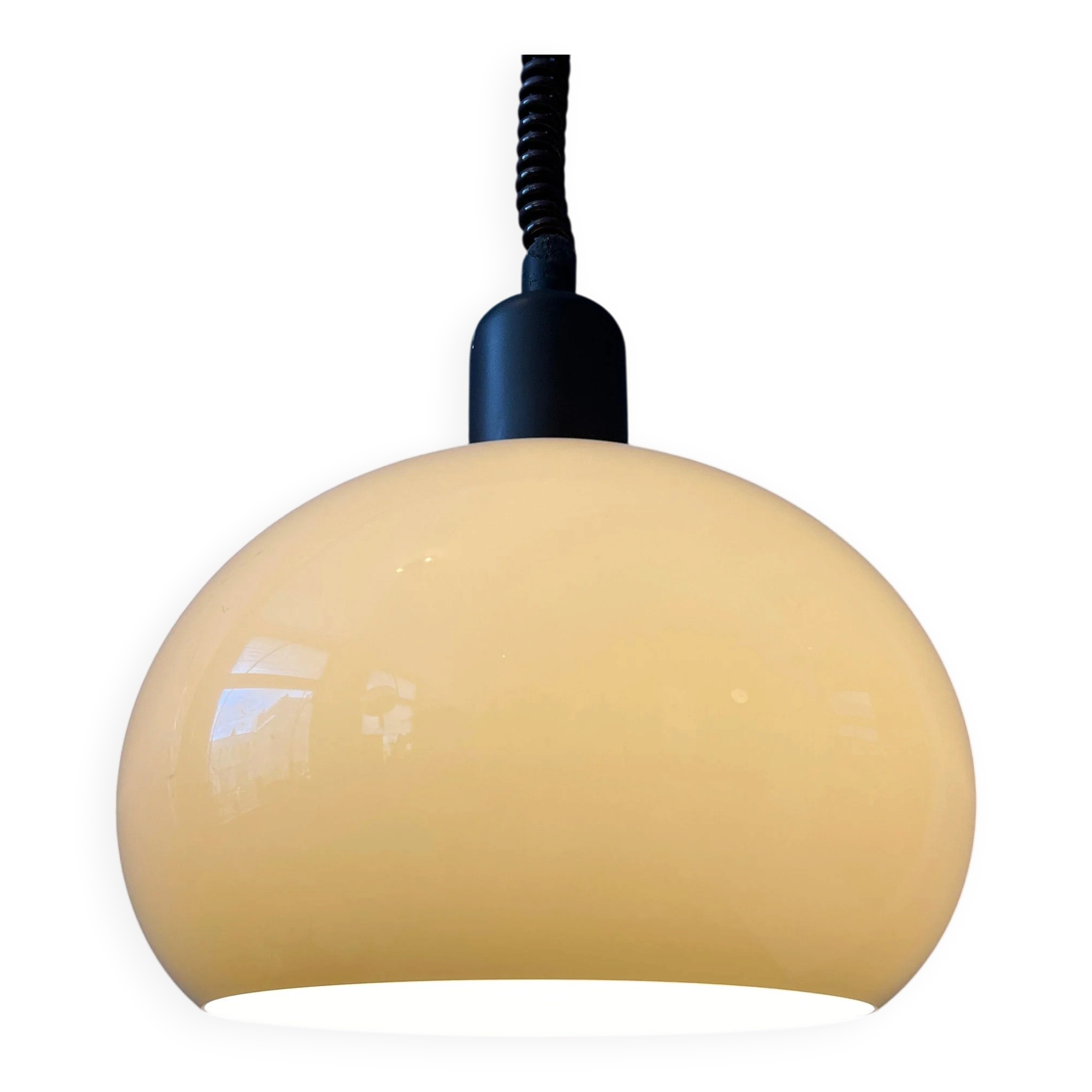 Vintage beige mushroom suspension in acrylic glass
