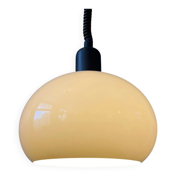 Suspension vintage champignon beige en verre acrylique