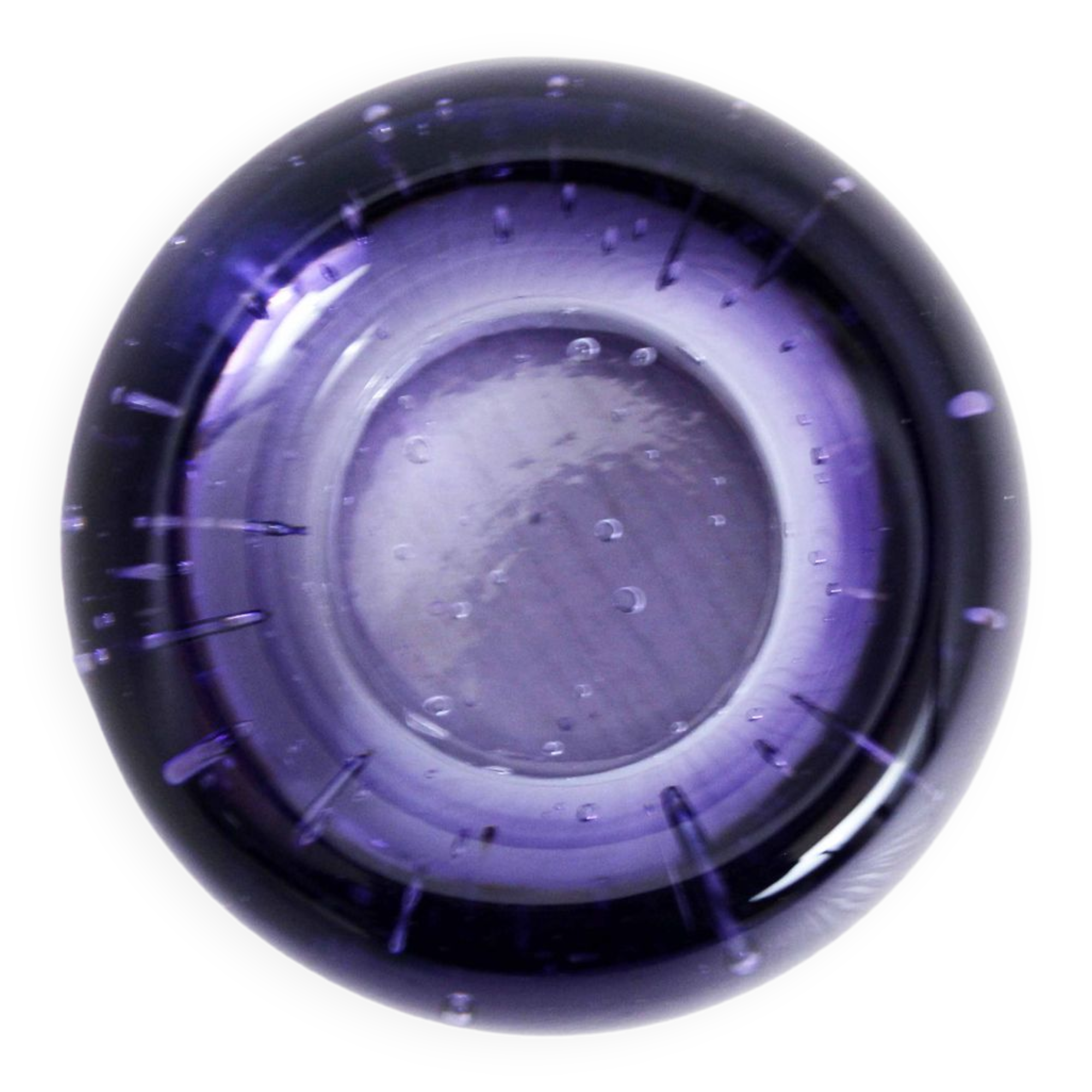 Thick glass tealight holder from the 70s/80s