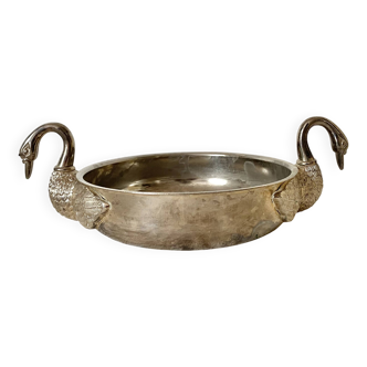 Plat argenté têtes de cygne