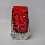 Red Sommerso ice effect vase by Seguso, Murano, Italy, 1970