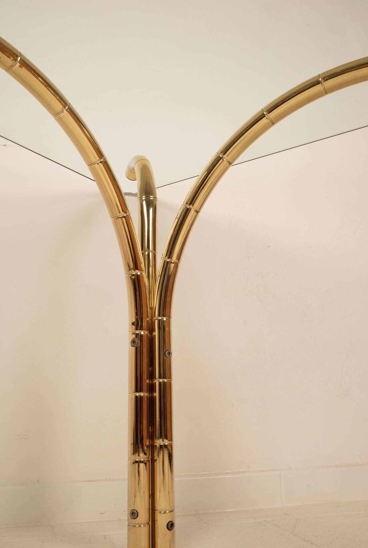 Tavolo in Cristallo e Ottone 1970 Manifattura Italiana