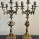 Pair of five-light gilded bronze candelabras, Napoleon III, 19th century.